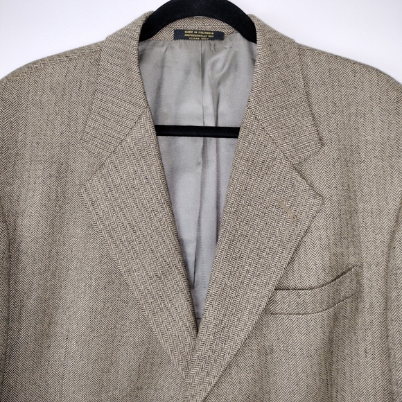 Gianfranco Ruffini 100% Lambswool Herringbone 3-Button Blazer Sz. 44R - Picture 5 of 11